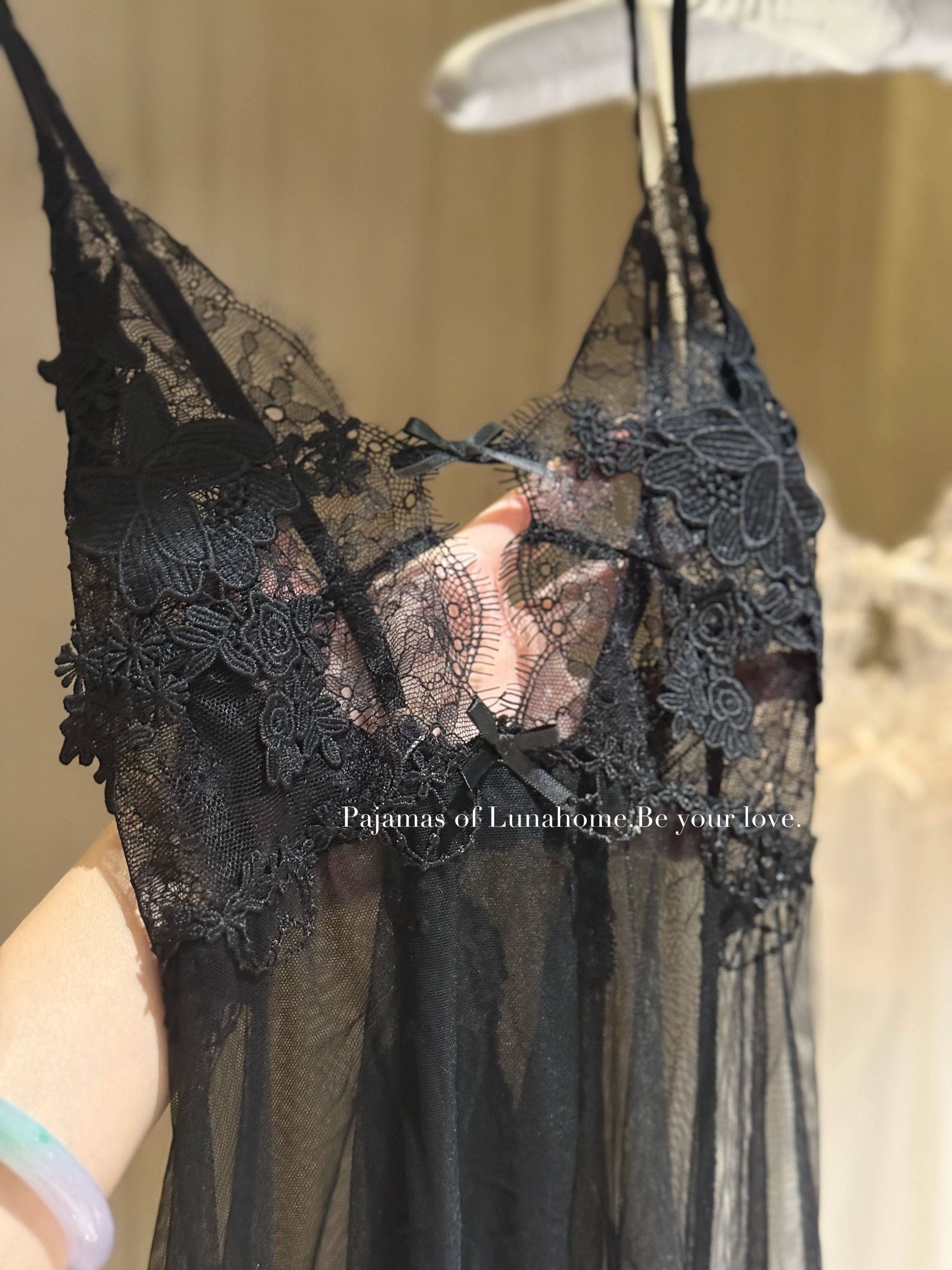 Ivory Lace Mesh Babydoll Lingerie Set with Crotchless Panty
