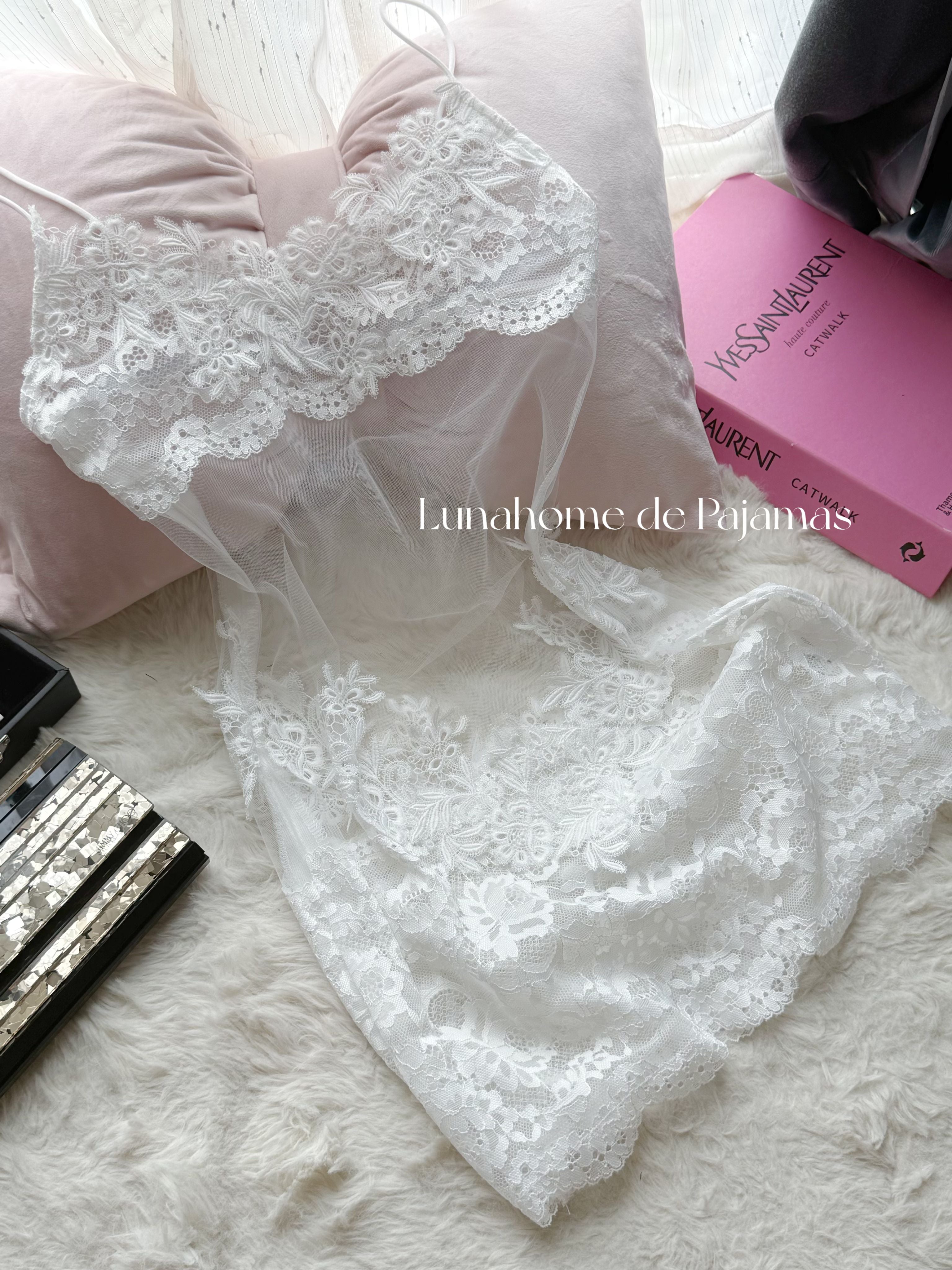 Floral Lace Bra & Mini Skirt Lingerie Set – Sheer Stretch Mesh | Free Matching Stockings