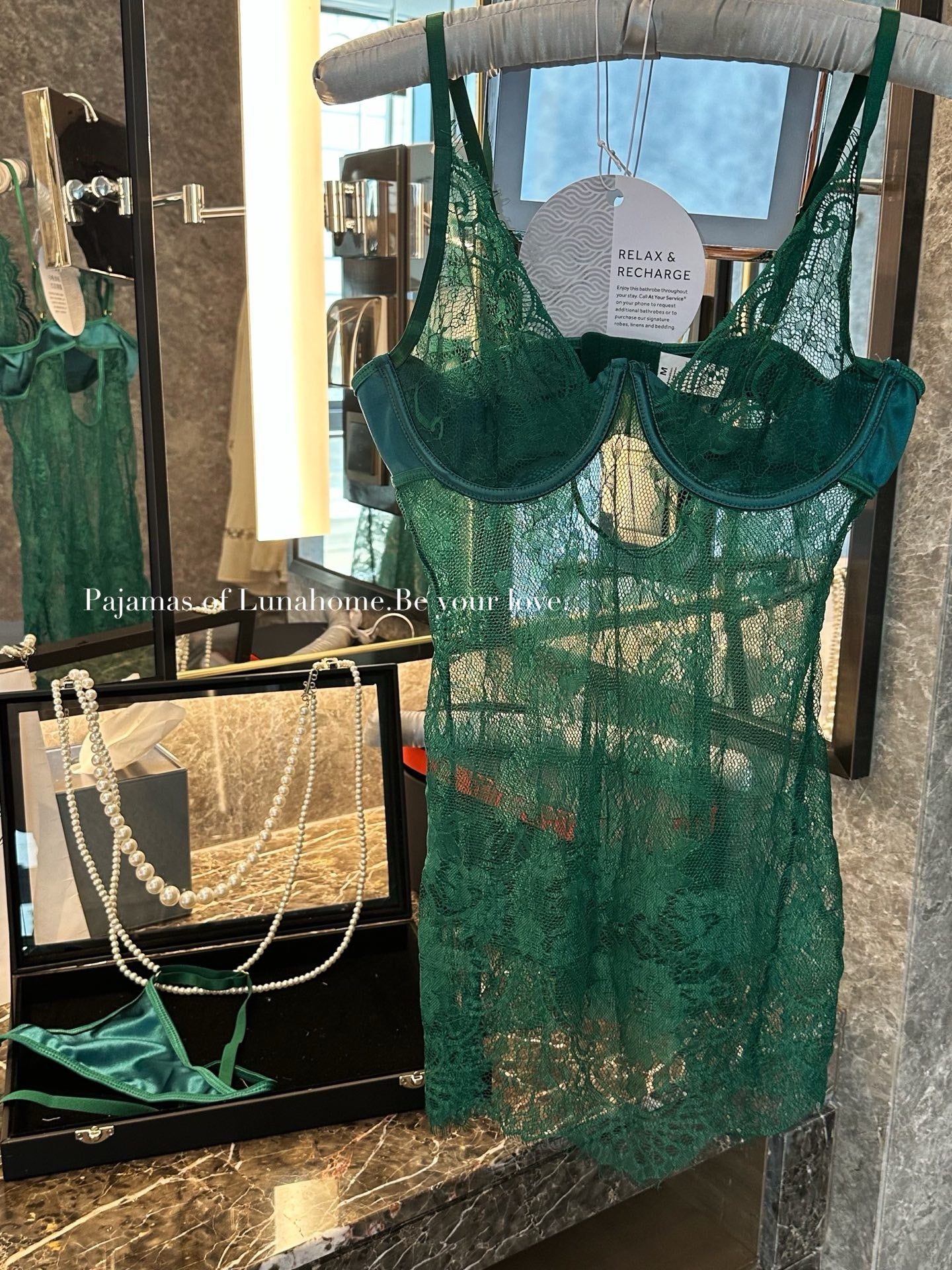 Sheer Floral Lace Babydoll Slip Dress – Sexy Lingerie Nightgown | Free Matching Stockings